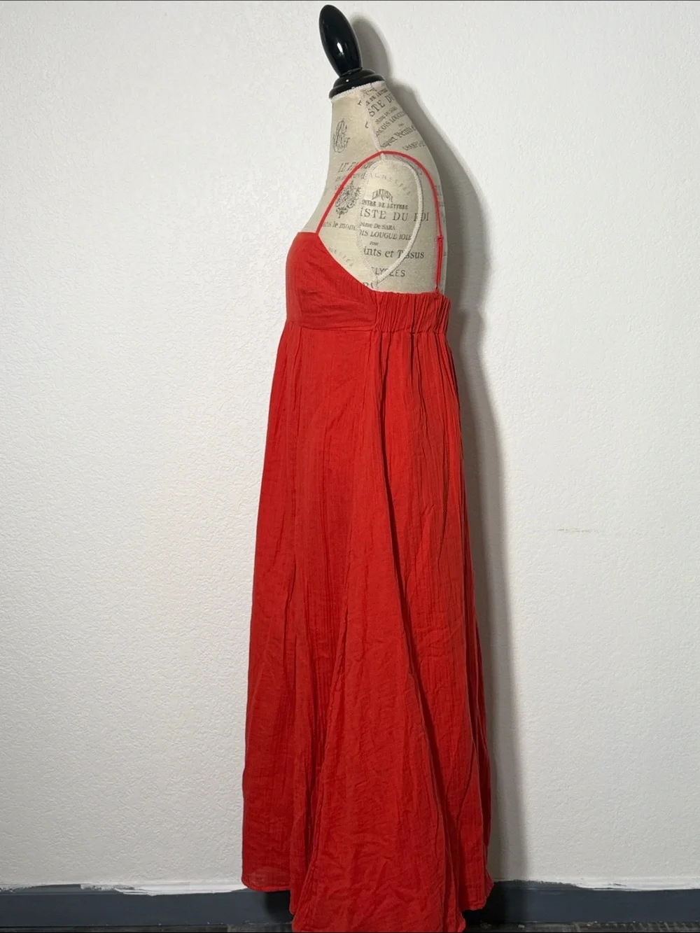 Abercrombie & Fitch Red Maxi Dress with Spaghetti Straps